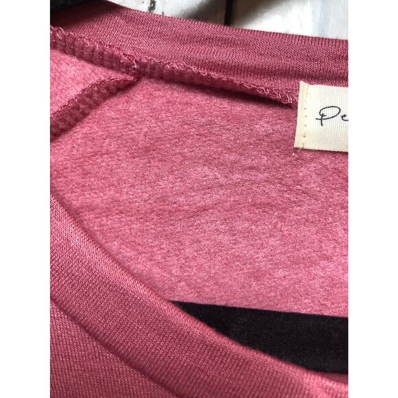 Perfect Peach Long Sleeve Pullover Crew Neck Sweatshirt Pink Women's Size 1X - Picture 7 of 9